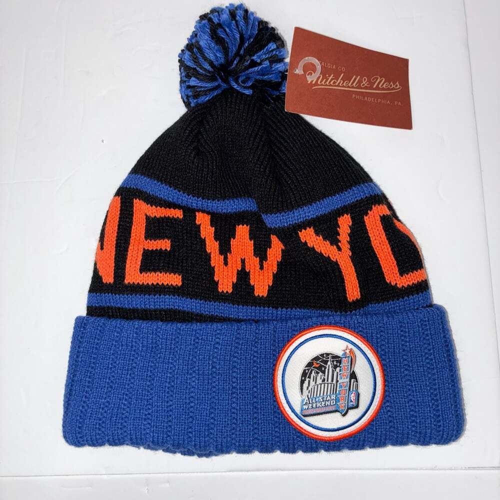 Vintage Mitchell & Ness 1998 NBA All-Star Weekend New York Pom Cuffed Beanie Hat